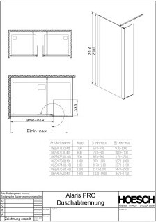Hoesch 8629471.101414 DA Alaris Pro Walk-In mit Schutzwand