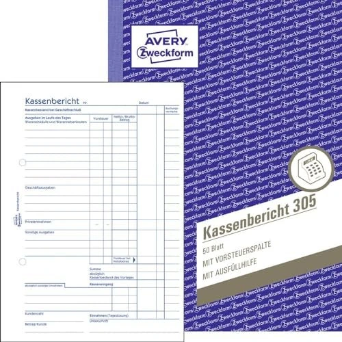 AVERY Zweckform Kassenbericht Formularbuch 305