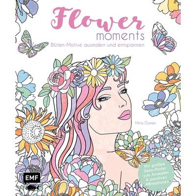 Flower moments – Traumhafte Blüten-Motive ausmalen und entspannen, Taschenbuch von Mina Özmen, Edition Michael Fischer / EMF Verlag, 978-3-7459-1533-4