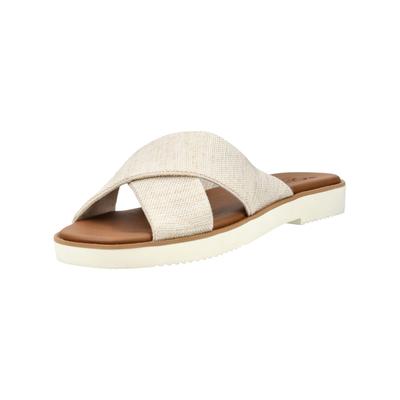 Pantolette TOMS "TOMS Pantoletten Textil", Damen, Gr. 38,5, beige (natural), Textil, Schuhe Pantolette