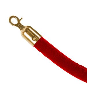 Showdown-Displays Absperrkordel aus Stoff, rot, für Personenleitsystem, 1,5m, Endstücke gold