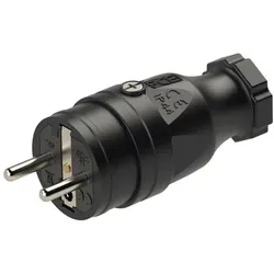 PCE 0532-s Schutzkontaktstecker Vollgummi fb IP44 (schwarz) Serie Taurus 0532s