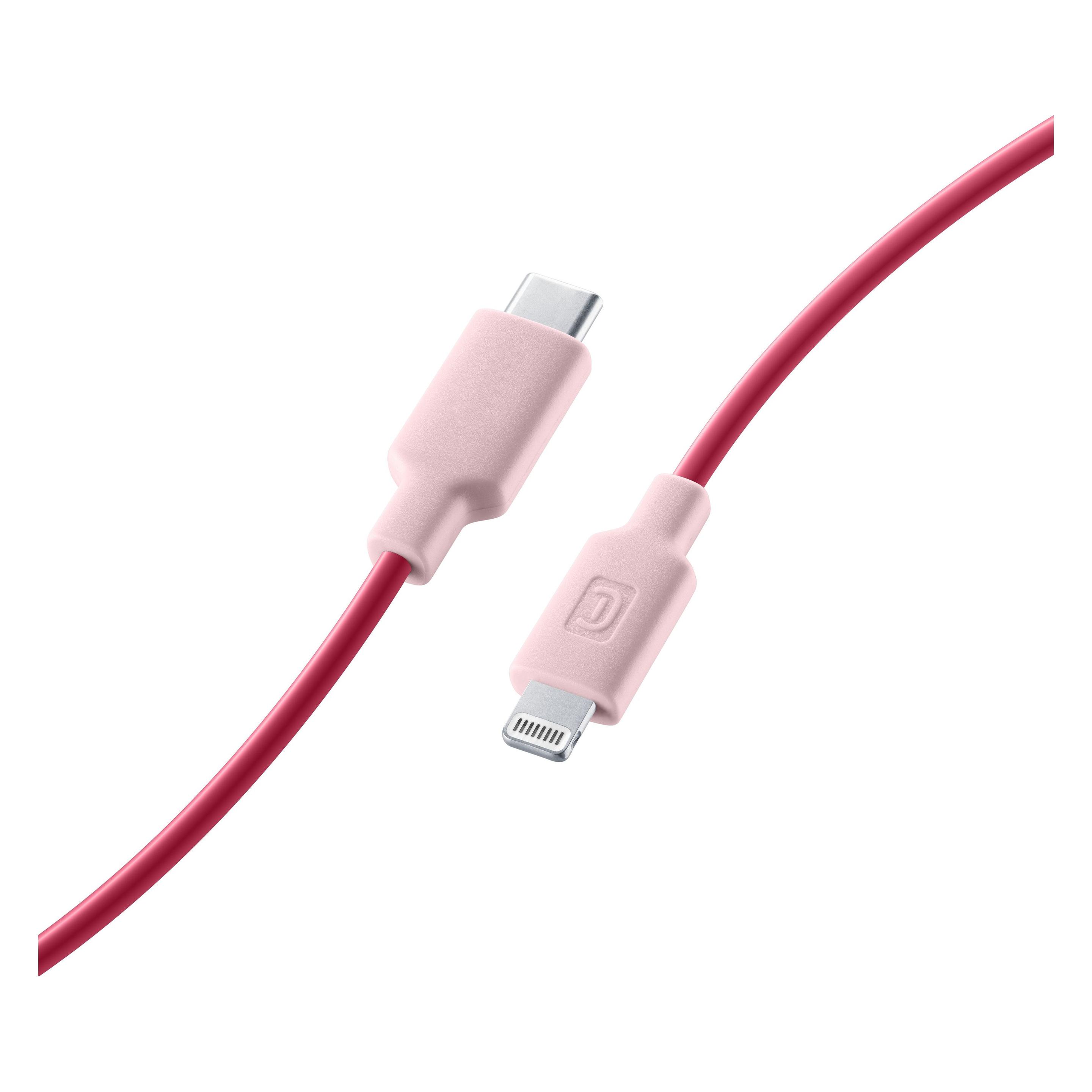 Cellularline Stylecolor Cable 100cm - USB-C to Lightning (1 m, USB 3.2 Gen 1, 30 W) (USBDATAC2LMFISMARP)