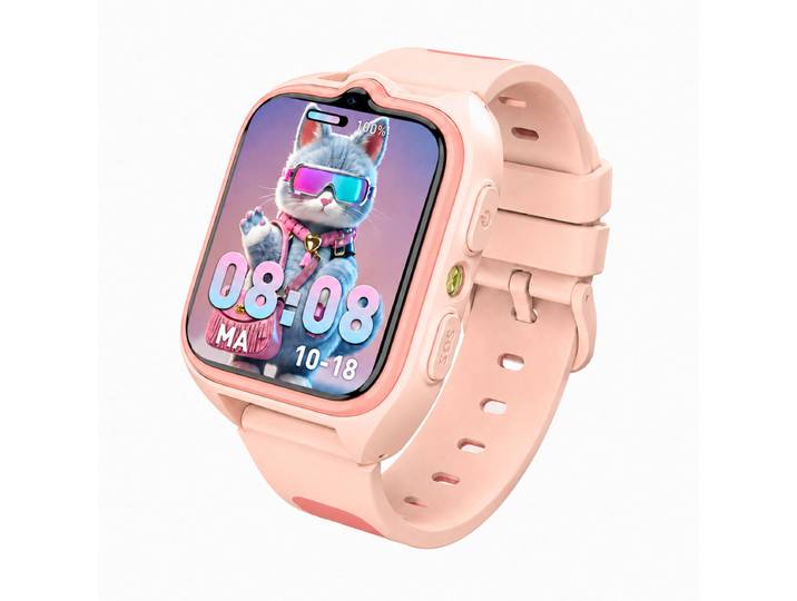 Blackview Z30 1,75 Montre connectée pour enfants, fonction Tap-to-Friends, positionnement GPS+WiFi+LBS, autonomie>5 jours, bouton SOS, 4G, mode école (sans jeux), IP68, compteur de pas, rose