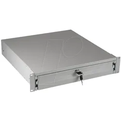 EFB Elektronik 48,30cm (19") 2HE Tastatur-/Dokumentenschublade, abschliessbar, RAL7035 Hersteller:, Serverschrank Zubehör, Grau