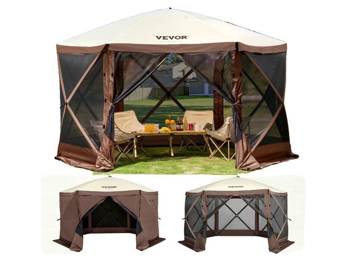 VEVOR Tente de jardin Pavillon pliable Tente de réception Popup Tente 8 personnes 3\,81x3\,81x2\,28m