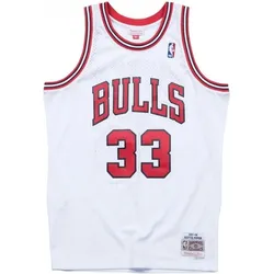 Mitchell & Ness, Herren, Sportshirt, Swingman Jersey Chicago Bulls 199798 Scottie Pippen (XXL), Weiss, XXL