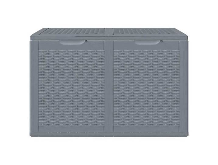 SOLOM@Boîte de rangement de jardin - KEENETH - Cai Boîte de rangement de jardin gris PP rotin 180 L 97741324giz36m
