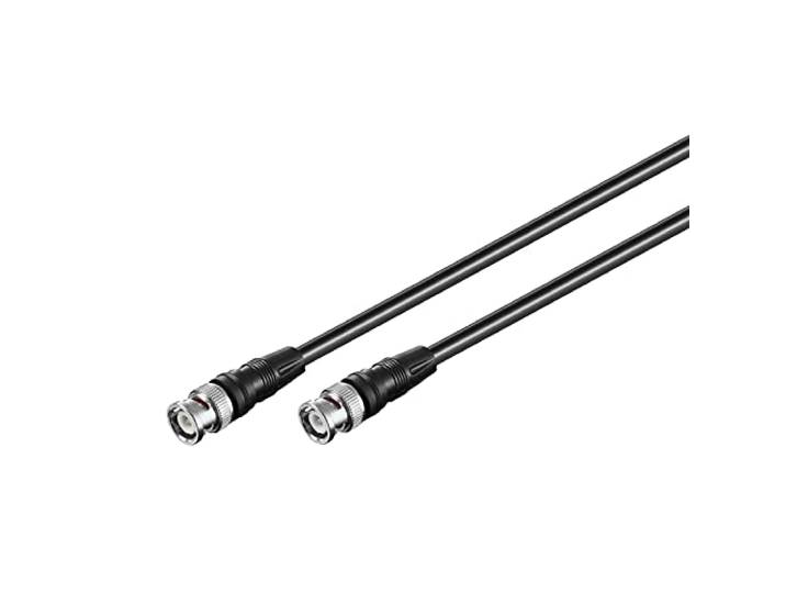 Goobay 58880 verbindingskabel BNC (RG58), coaxkabel, BNC-stekker -> BNC-stekker, 2-voudig afgeschermd, 50 ohm, zwart, 0,25 meter