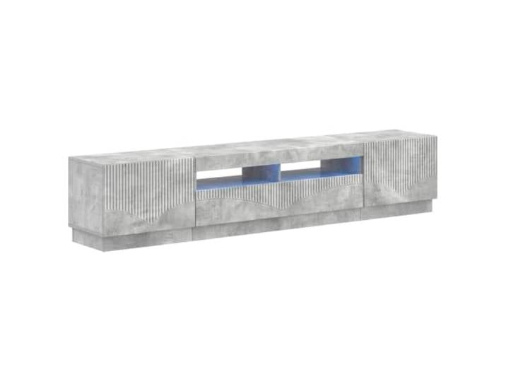 GKHPYURE TV-Schrank LED 3 Stück Grau Beton Holz Engineered Um 90 ° drehbare Türen, platzsparendes Design, Mehrzweck-Einlegeböden, feuchtes Reinigungstuch
