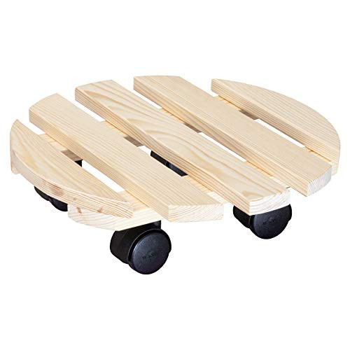 Wagner Plantentrolley PALETTI voor binnenshuis, naturel hout, Ø 30 x 8 cm
