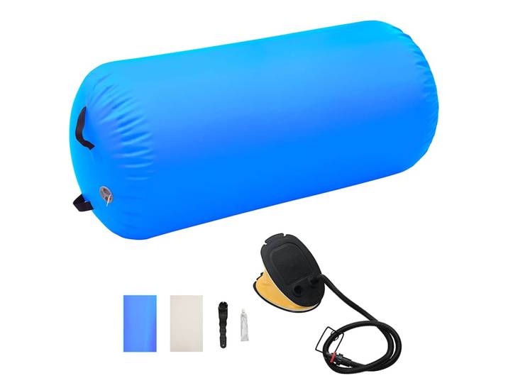 vidaXL Aufblasbare Gymnastik-Rolle mit Pumpe 120x75 cm PVC Blau