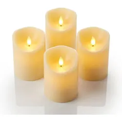 Relaxdays LED Kerzen 4er Set Creme
