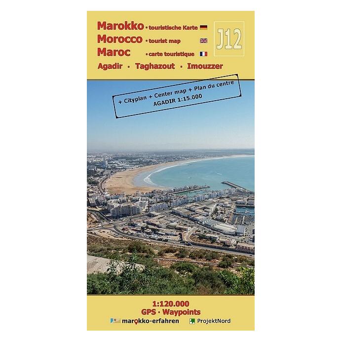 Huber Kartographie J12: Agadir - Taghazout - Imouzzer 1:120.000 GPS - Waypoints (54550950)