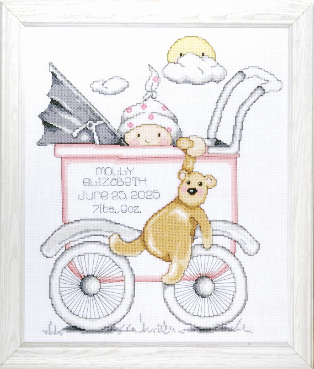 Tobin Home Crafts borduurset telwerkpatroon Baby Buggy Girl 33 x 38 cm