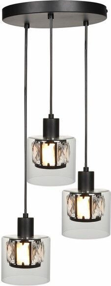 Hanglamp Elmo Reality zwart metaal 3x E14 40W B/D/H: 120 x 25 x 25 cm