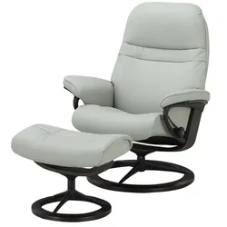 Stressless Relaxsessel mit Hocker aus Leder Signature M , blau