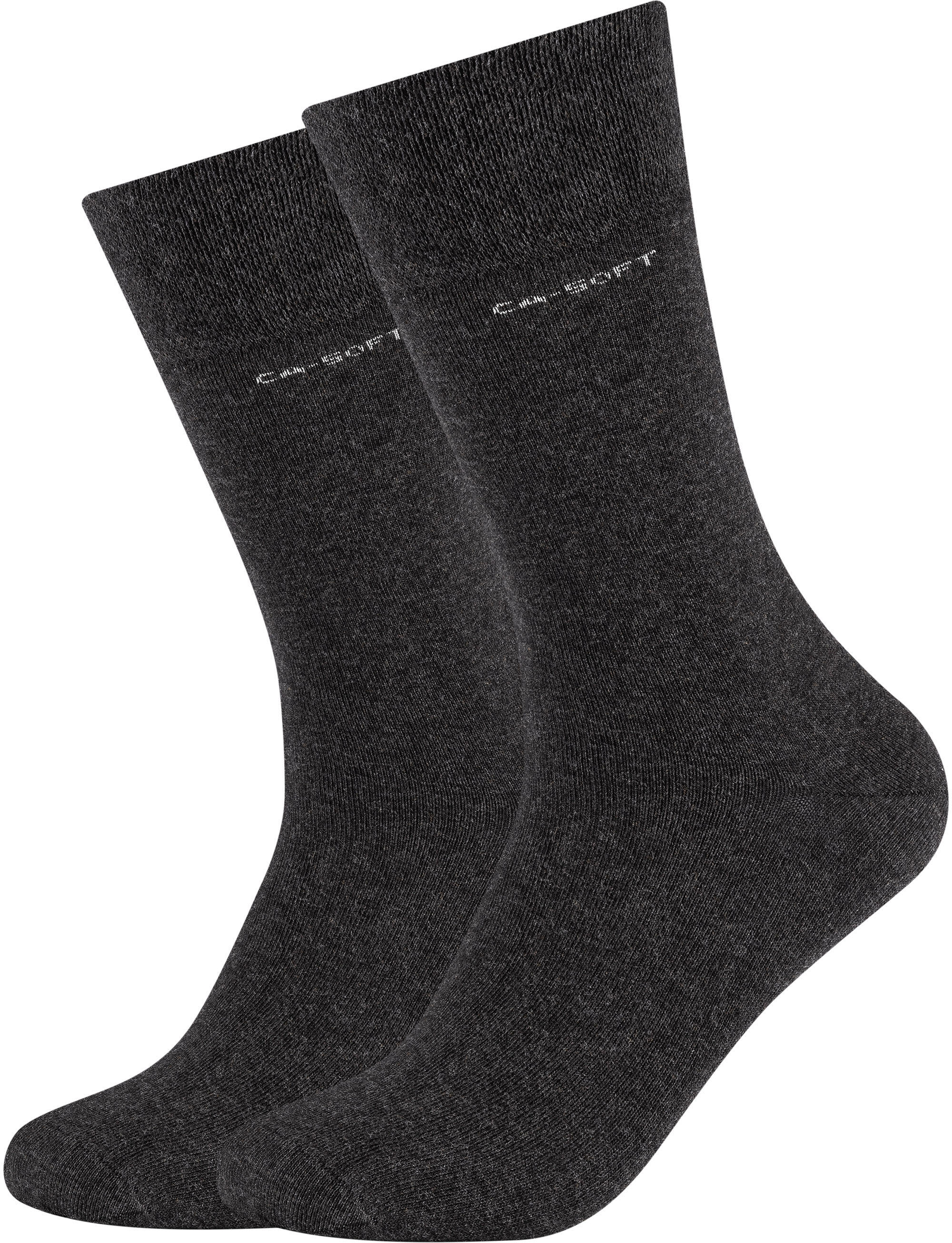 Socken CAMANO "ca-soft", Damen, Gr. 35-38, grau (anthrazit), Baumwollmischung, meliert, normal, Socken Socken, mit verstärktem Fersen- und Zehenbereich anthrazit 35-38