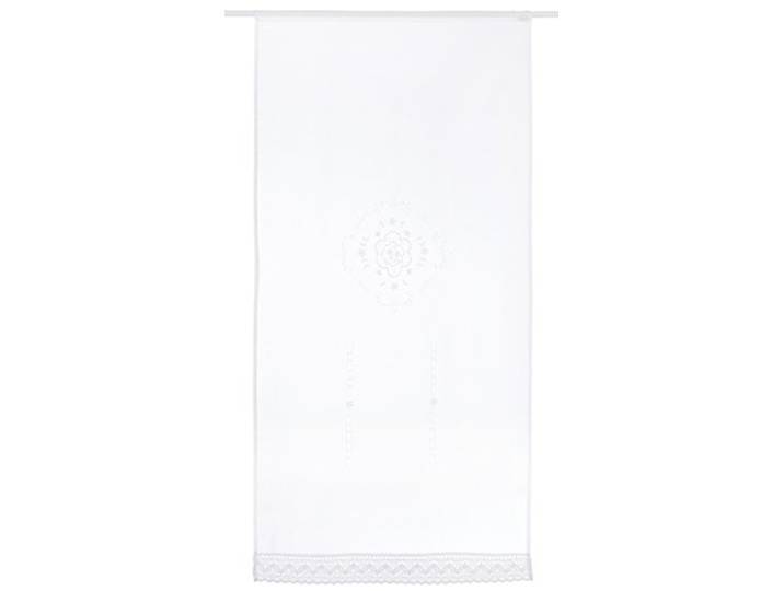 Home Fashion 023/715-0105 180X0090CM Türbehang Leinenstruktur Bestickt, Stoff, Weiß, 180 x 90 cm