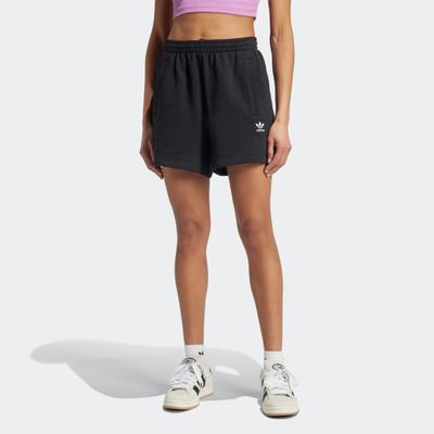 Shorts ADIDAS ORIGINALS "ESSENTIALS FRENCH TERRY", Damen, Gr. S, N-Gr, schwarz (schwarz, normal, gr.), Obermaterial: 100% Baumwolle, Hosen Shorts