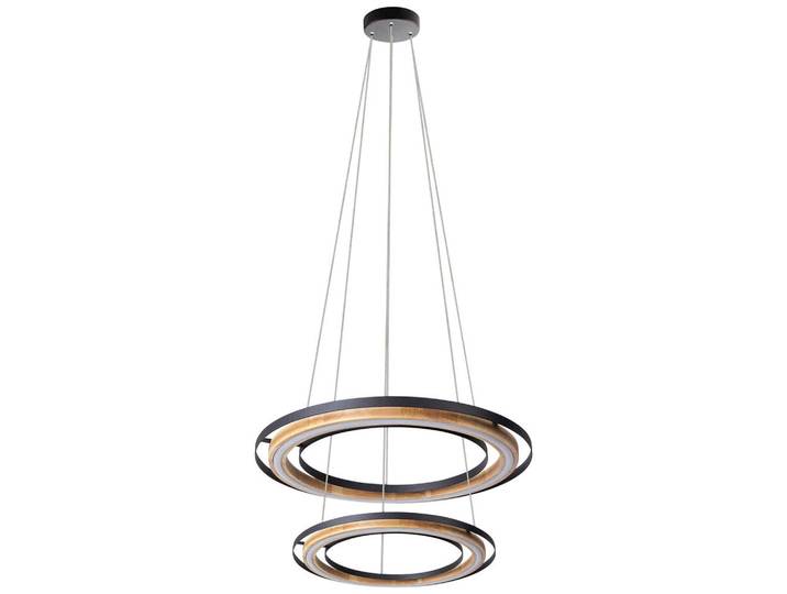 Led-Hängeleuchte Rilas, Naturfarben, Schwarz, Holz, Metall, Bambus, 150 cm, CE, höhenverstellbar, Lampen & Leuchten, Innenbeleuchtung, Hängeleuchten, Pendelleuchten