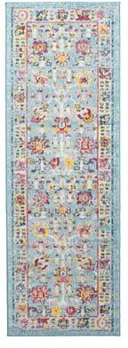 ECARPETGALLERY Machine Made Jasmine Blue Area Rug