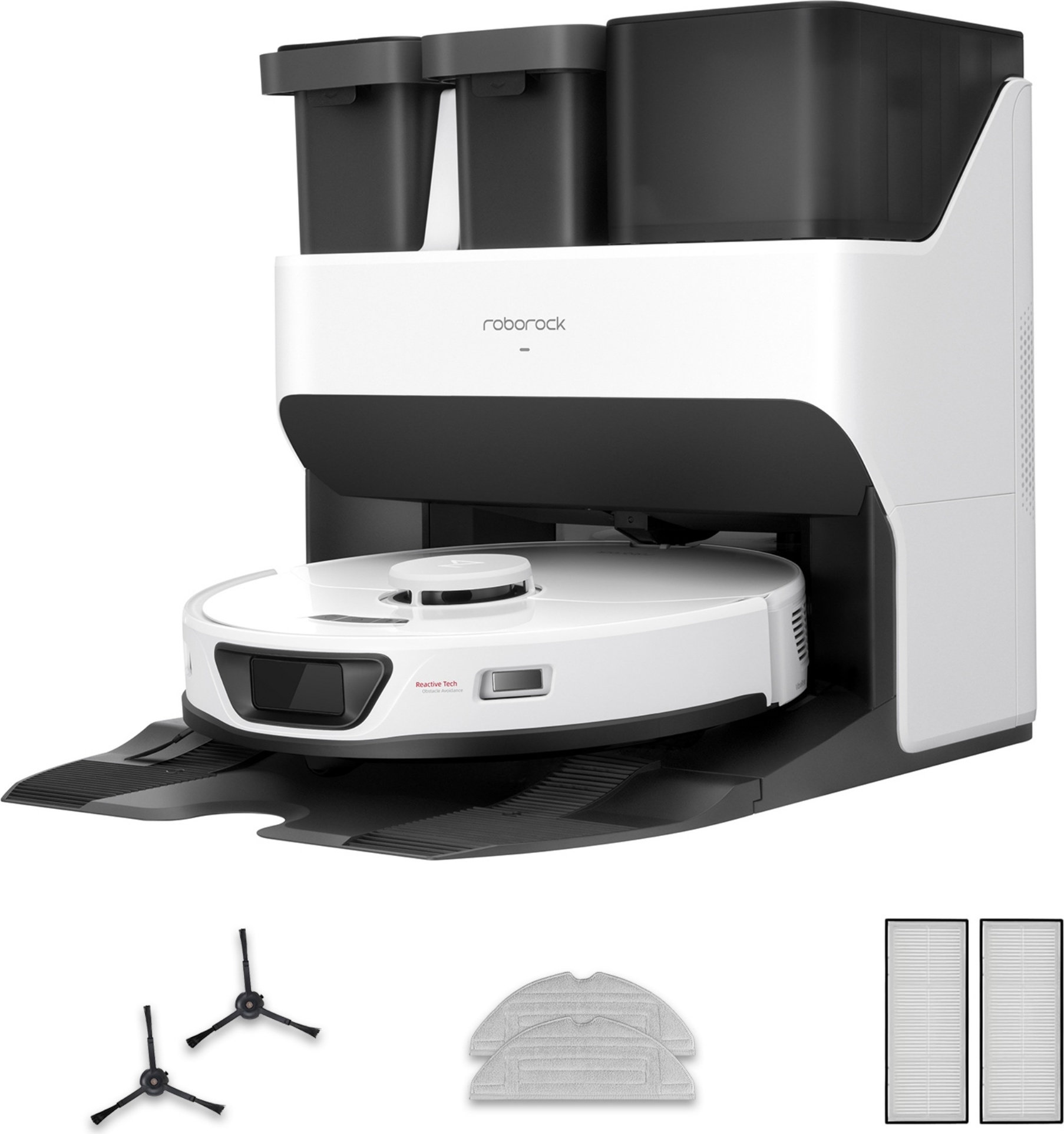 Roborock S7 Max Ultra Staubsauger Roboter mit Zubehör-Set, 5500Pa, Reaktive Hindernisvermeidung, Selbsttrocknende Reinigungsstation, Weiß (VS S7 Pro Ultra, S7 MaxV Ultra, S8 Pro Ultra)