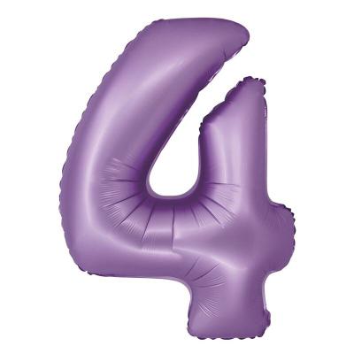 XL Folienballon lavendel Zahl 4