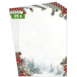 Sigel Weihnachts-Motiv-Papier »Scandinavian Snow« blanko A4 25 Blatt