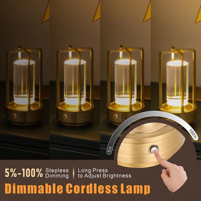 Evergreen Home Goods Creative, Rechargeable LED Cordless Table Lamp, ABS Desk Lamps For Bedside, Camping Atmosphere Light black
