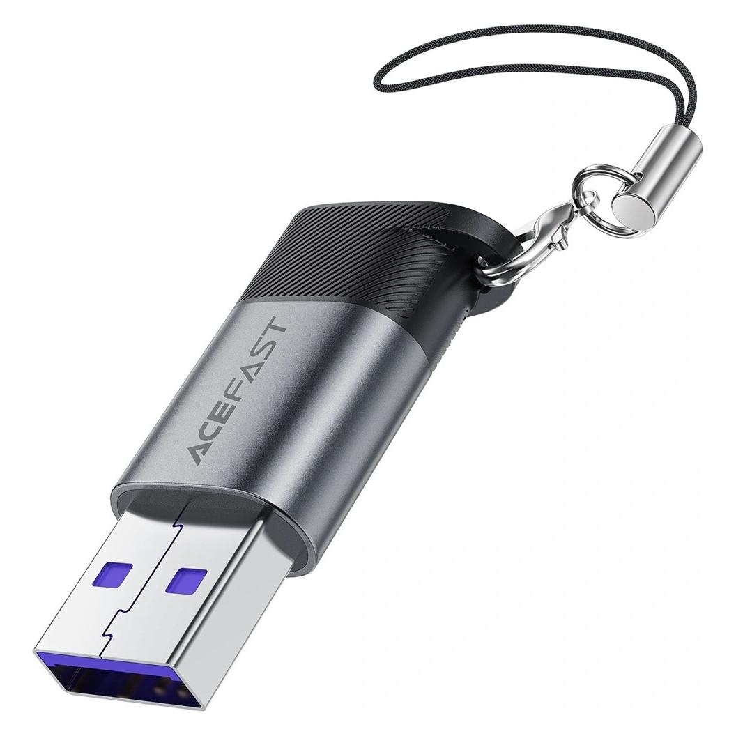 Acefast - Adapter (J8) - Type-C to USB, 10Gbps Data Transmission, 27W, Fast Charging - Metal Gray (USB-A, USB-C) (58782126)