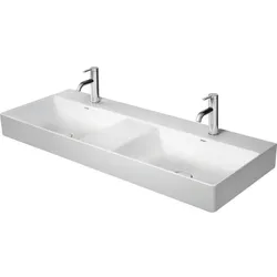 Duravit DuraSquare Möbel-Doppel-Waschtisch geschliffen 2353120079 120x47cm, ohne Überlauf, mit Hahnlochbank, ohne Hahnloch, weiß