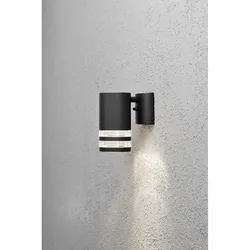 Konstsmide Außen-Wandstrahler MODENA DOWN, mit Öffnung für seitlichen Lichtanteil, GU10 max. 35W, Schwarz, Aluminium / Acrylglas klar KON-7515-750