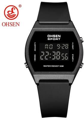 Inspired Finds White Waterproof Digital Sports Watch For Women With Alarm And LED Display black