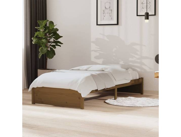 vidaXL Massivholzbett Honigbraun 90x190 cm