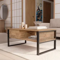Couchtisch Laukaa 100x60x45 cm Eicheoptik rustikal [en.casa]