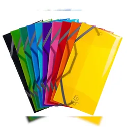 Exacompta 55770E 10x Sammelmappe Iderama PP 500μ mit 3 Klappen und Gummizug 23,5x12cm - Farben sortiert