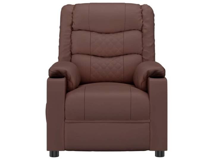 TOP 2026  Fauteuil relax - Chaise inclinable électrique - 1 PERSONNE - Marron Similicuir - 78.5x95.5x100 cm FF2468
