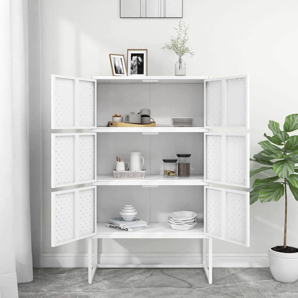 vidaXL Buffet haut Blanc 80x35x135 cm Acier
