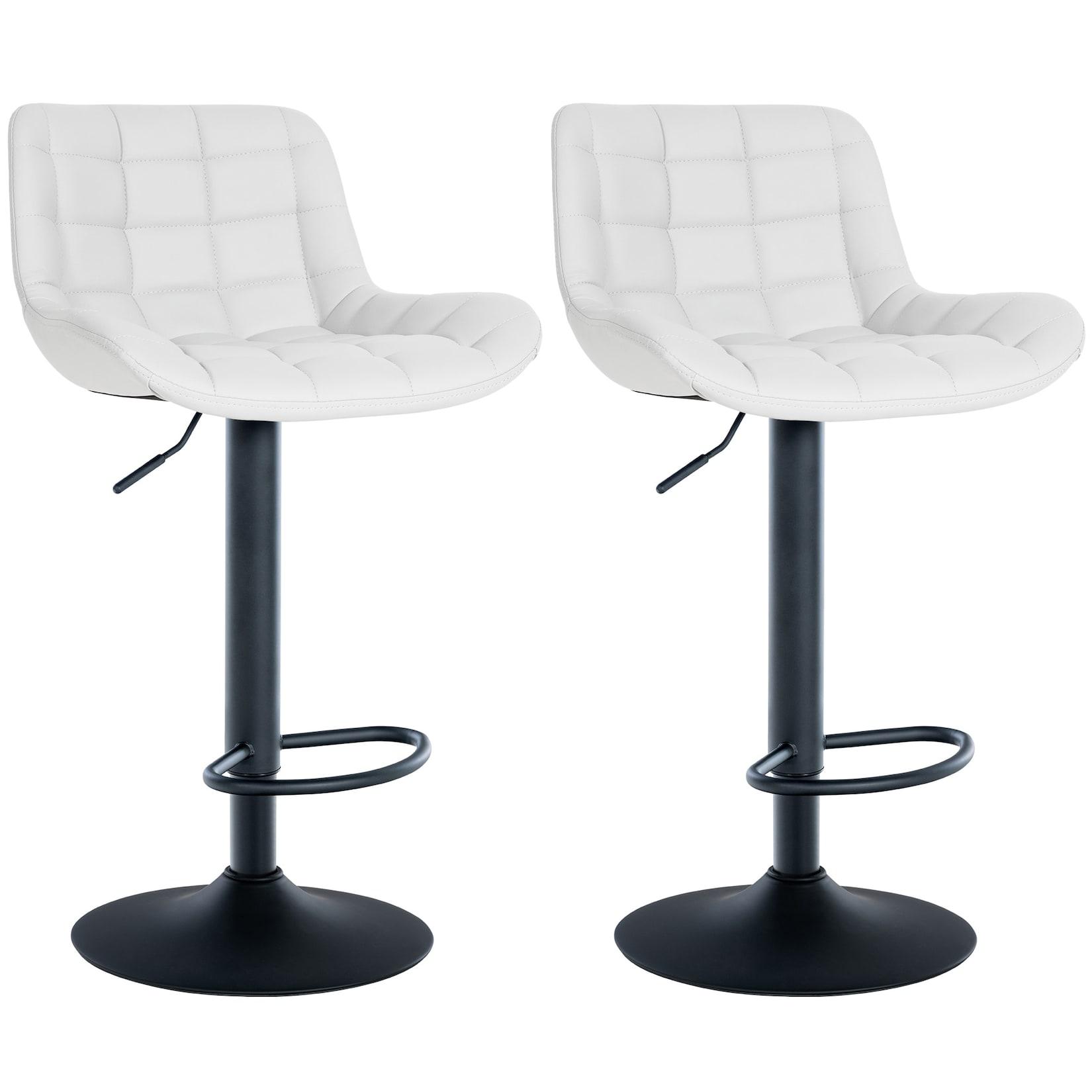 CLP 2er Set Barhocker Tover Kunstleder Farbe: weiß, Material: Kunstleder