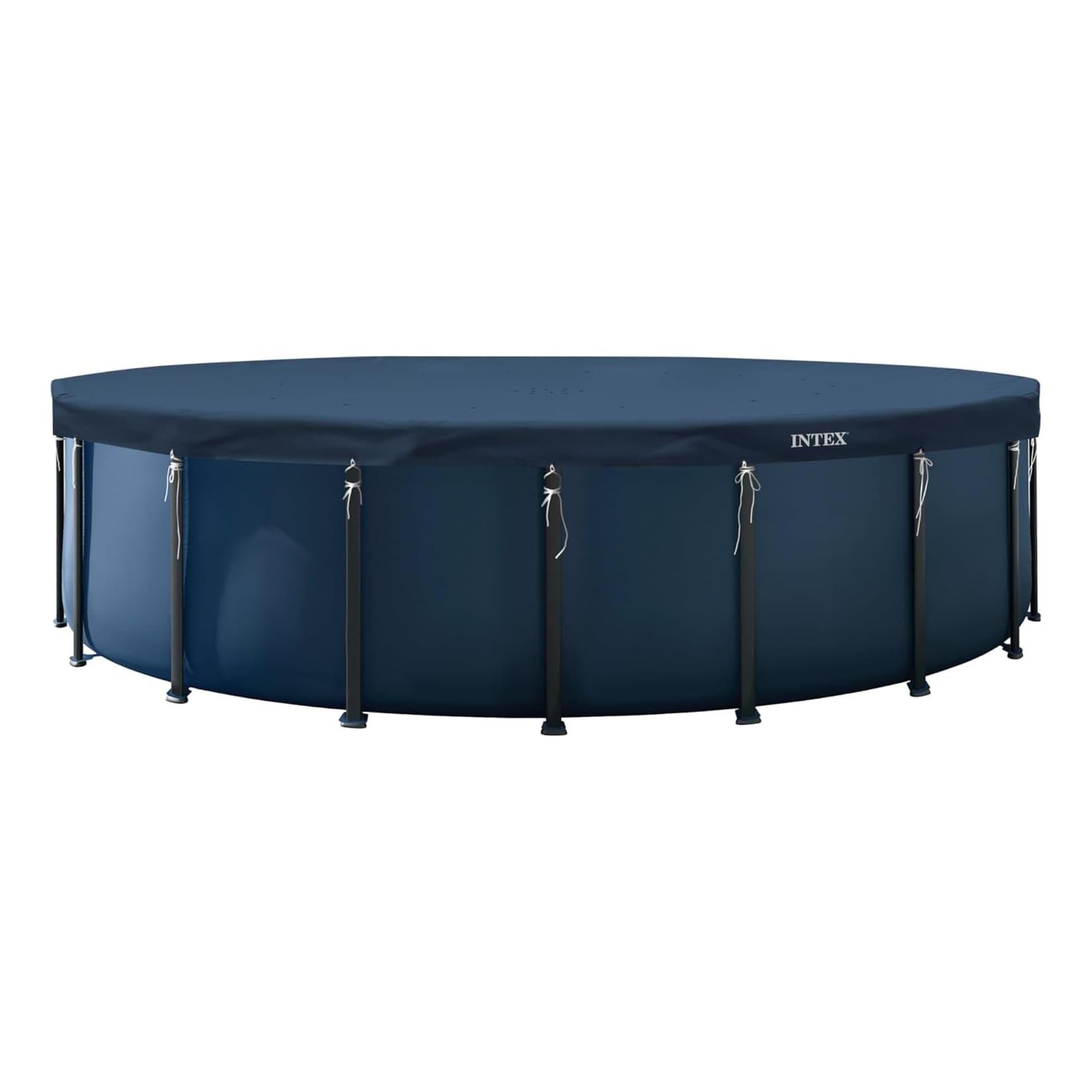 INTEX 28088 Pool Abdeckplane rund 610 cm Deluxe Schutzplane mit 20cm Überhang