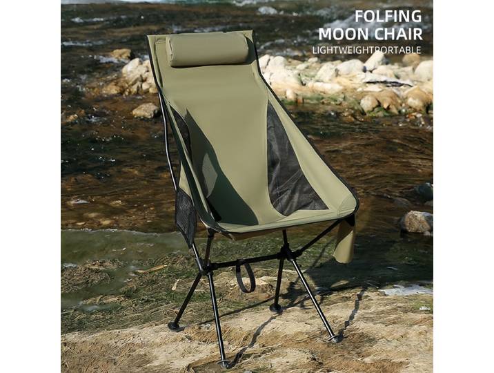 Chaise de lune pliante Portable Camping en plein air chaise de pêche en alliage d'aluminium plage pique-nique tasse sac chaise de voyage pliante ultralégère
