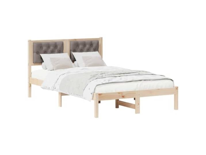 KTHLBRH Bett Maulwurf 120 x 200 cm Kiefer massiv Gepolstertes Kopfteil, feste Latten, minimalistisches Design, einfach zu montieren