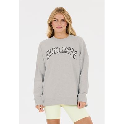 Sweatshirt ATHLECIA "Fenne", Damen, Gr. 40, grau (hellgrau), 100% Baumwolle, bedruckt, normal, Rundhals, Sweatshirts Sweatshirt, in komfortabler Qualität