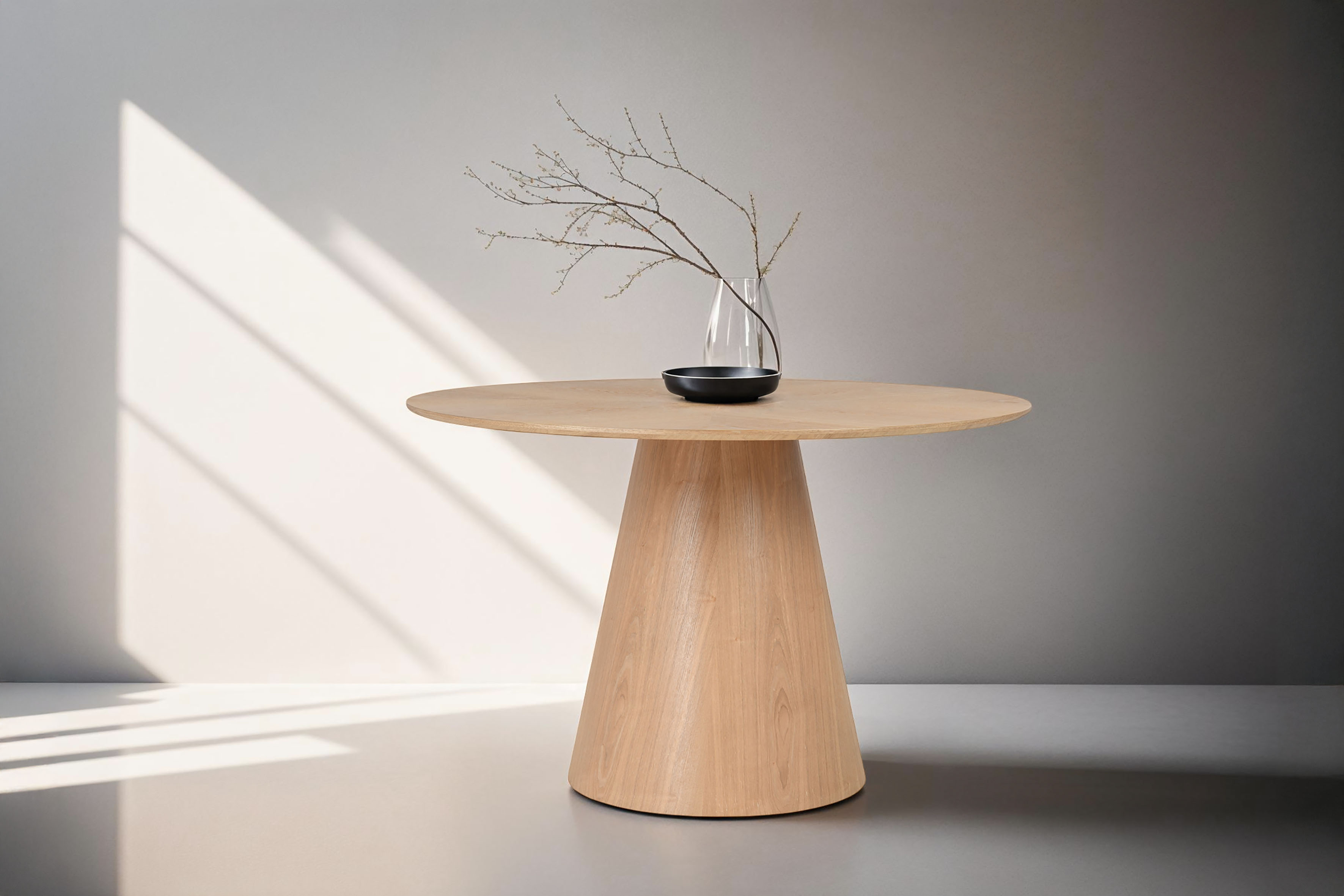 Esstisch BYLIVING "Rond", braun (eiche furnier natur), Tische, Esstisch, mit Echtholz-Furnier Eiche natur,rund, Durchmesser 120 cm