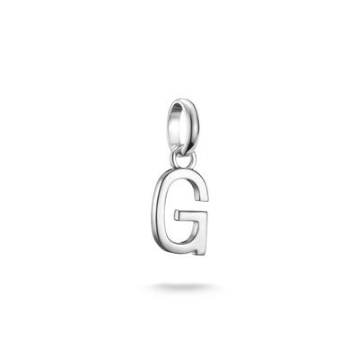 Charm Buchstabe THOMAS SABO "Charm Alphabet/Buchstabe - Connect", silber (silberfarben), Charms, Damen, G, Silber 925 (recycelt)