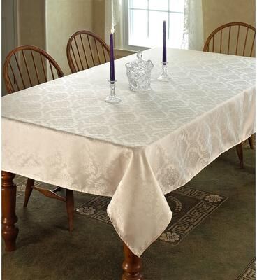 Violet Linen European Damask Pattern Tablecloth