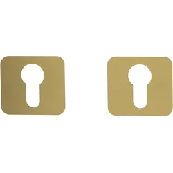 Griffwerk Schlüsselrosettenpaar ONE abgerundet Profilzylinder Flachrosette Gold matt