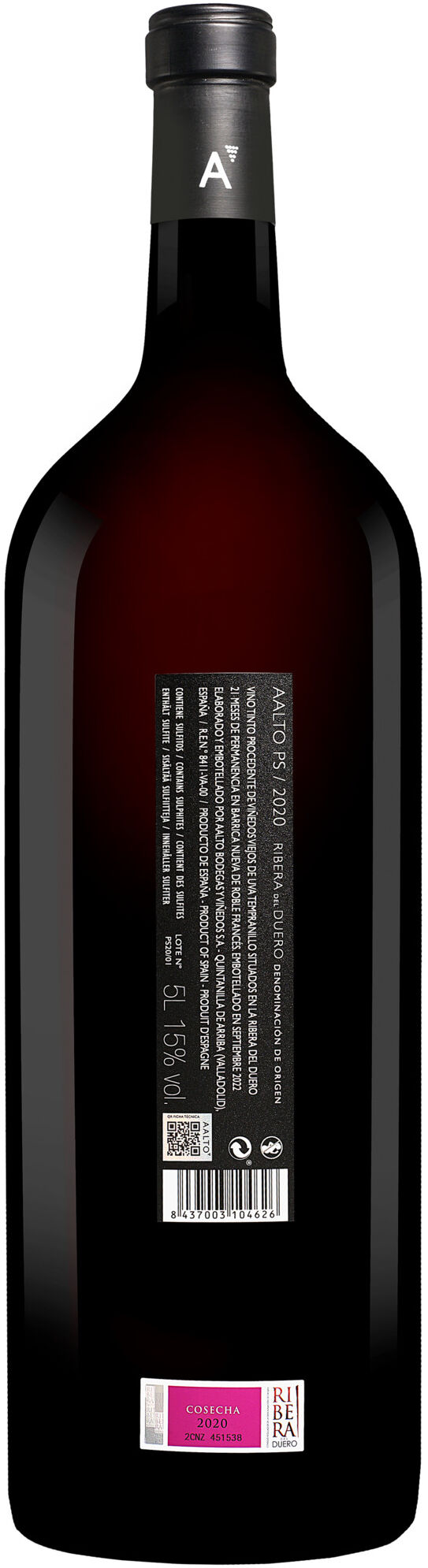 Aalto Pagos Seleccionados - 5,0 L. Jeoboam 2020 15% Vol. Rotwein Trocken aus Spanien