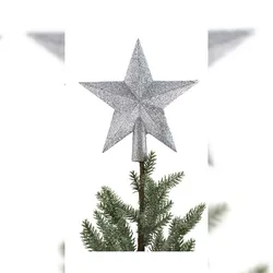 BURI Baumspitze Stern Christbaumspitze Tannenbaumspitze Baumschmuck Weihnachtsdeko silber